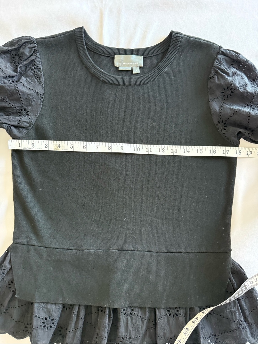 Anthropologie English Factory Eyelet Puff-Sleeve Sweater Tee - Picture 8 of 10